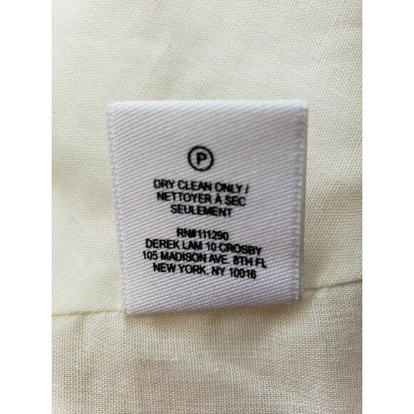 Derek Lam 10 Crosby Jacket Womens 2 Peplum Ivory Fringe Lapel Blazer Textured - Picture 8 of 10